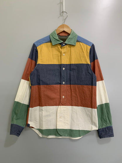 【中古品】【メンズ】 NIGEL CABOURN ナイジェルケーボン MULTI BORDER LS COTTON SHIRT マルチ ボーダー エルエス コットン シャツ メンズ トップス 145-260430-em-45-min サイズ：44 カラー：マルチカラー 万代Net店