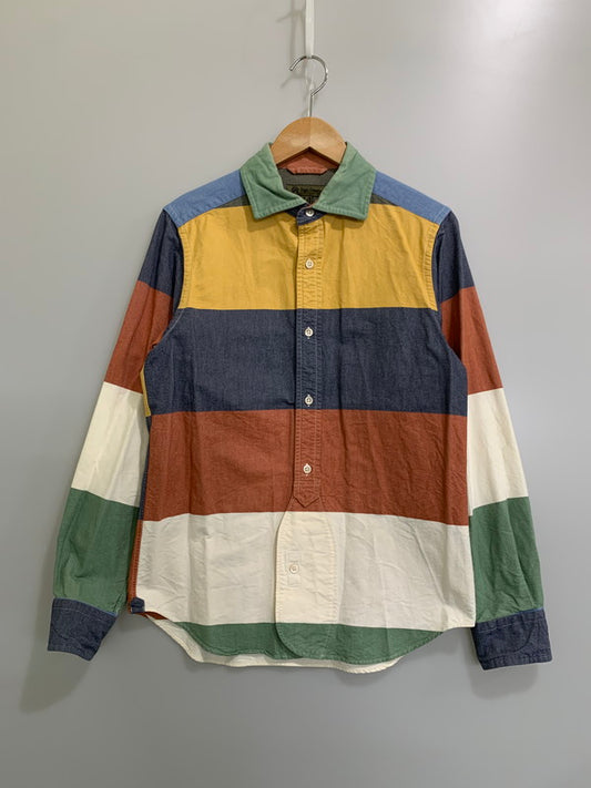 【中古品】【メンズ】 NIGEL CABOURN ナイジェルケーボン MULTI BORDER LS COTTON SHIRT マルチ ボーダー エルエス コットン シャツ メンズ トップス 145-260430-em-45-min サイズ：44 カラー：マルチカラー 万代Net店