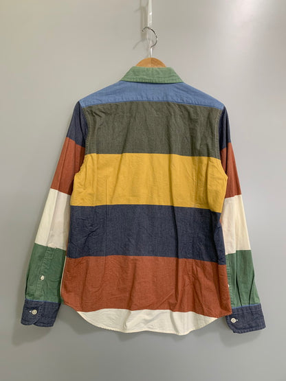 【中古品】【メンズ】 NIGEL CABOURN ナイジェルケーボン MULTI BORDER LS COTTON SHIRT マルチ ボーダー エルエス コットン シャツ メンズ トップス 145-260430-em-45-min サイズ：44 カラー：マルチカラー 万代Net店