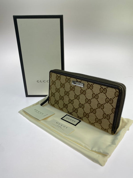 【中古品】【レディース】 GUCCI グッチ 307980 GGキャンバス ラウンドジップウォレット 長財布 ロングウォレット 181-260503-AS-69-min カラー：ブラウン系 万代Net店
