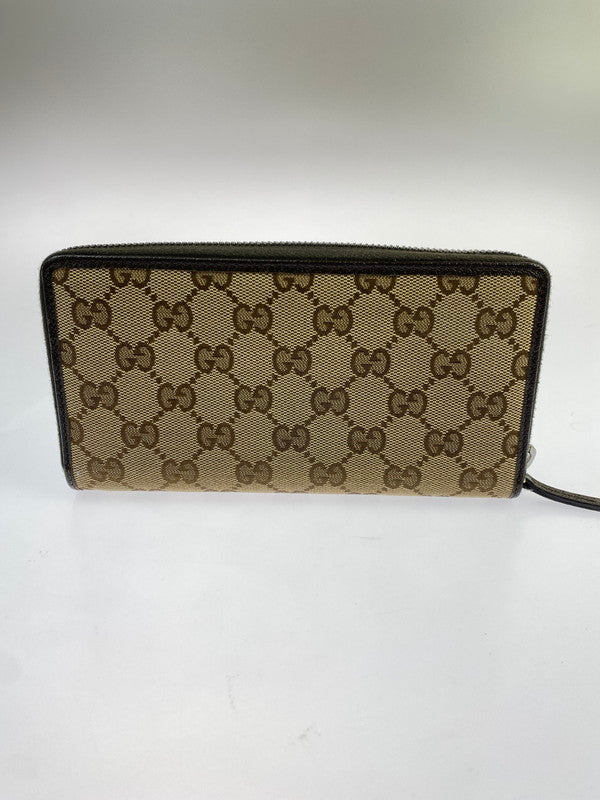 【中古品】【レディース】 GUCCI グッチ 307980 GGキャンバス ラウンドジップウォレット 長財布 ロングウォレット 181-260503-AS-69-min カラー：ブラウン系 万代Net店