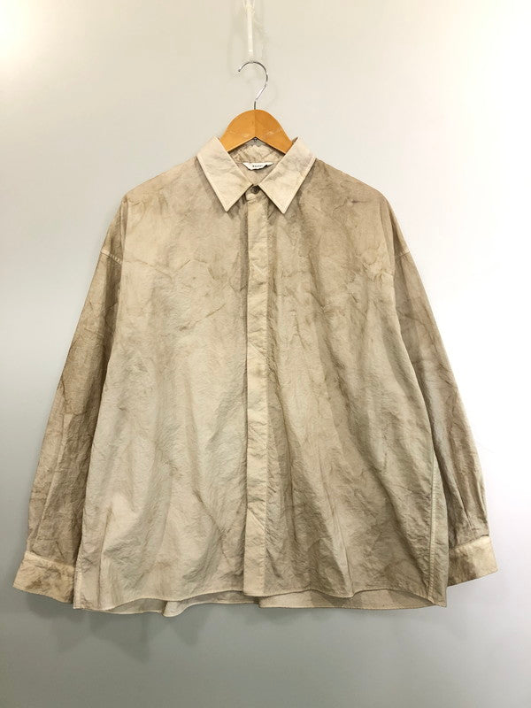 【中古美品】【メンズ】 KONTOR コントール KON-SH01261 AURORA-DYED NYLON SHIRT ナイロンシャツ ロングスリーブ 140-260503-AS-14-min サイズ：2 カラー：ベージュ 万代Net店