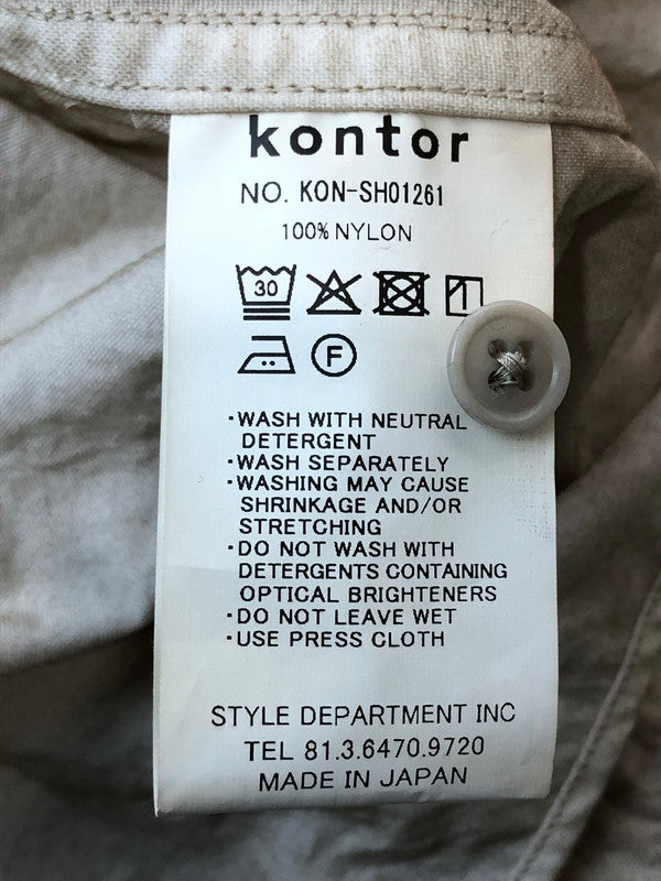 【中古美品】【メンズ】 KONTOR コントール KON-SH01261 AURORA-DYED NYLON SHIRT ナイロンシャツ ロングスリーブ 140-260503-AS-14-min サイズ：2 カラー：ベージュ 万代Net店