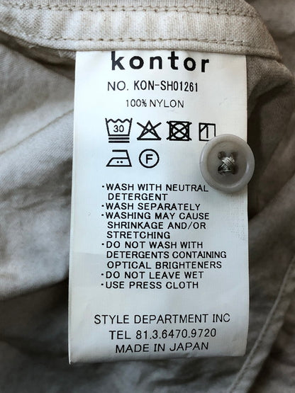 【中古美品】【メンズ】 KONTOR コントール KON-SH01261 AURORA-DYED NYLON SHIRT ナイロンシャツ ロングスリーブ 140-260503-AS-14-min サイズ：2 カラー：ベージュ 万代Net店