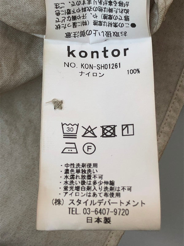 【中古美品】【メンズ】 KONTOR コントール KON-SH01261 AURORA-DYED NYLON SHIRT ナイロンシャツ ロングスリーブ 140-260503-AS-14-min サイズ：2 カラー：ベージュ 万代Net店
