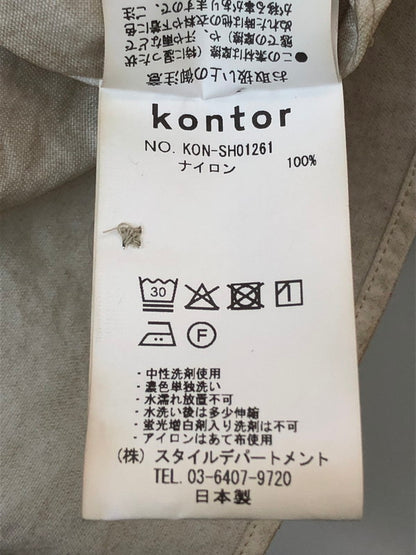 【中古美品】【メンズ】 KONTOR コントール KON-SH01261 AURORA-DYED NYLON SHIRT ナイロンシャツ ロングスリーブ 140-260503-AS-14-min サイズ：2 カラー：ベージュ 万代Net店