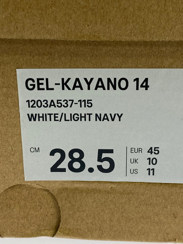 【中古美品】【メンズ】 ASICS GEL-KAYANO 14 1203A537-115 ゲルカヤノ ランニングシューズ スニーカー メンズ シューズ 靴 162-260430-em-61-min サイズ：28.5cm カラー：WHITE LIGHT NAVY 万代Net店
