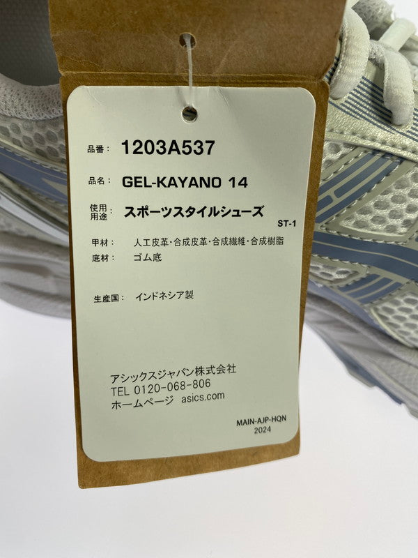 【中古美品】【メンズ】 ASICS GEL-KAYANO 14 1203A537-115 ゲルカヤノ ランニングシューズ スニーカー メンズ シューズ 靴 162-260430-em-61-min サイズ：28.5cm カラー：WHITE LIGHT NAVY 万代Net店