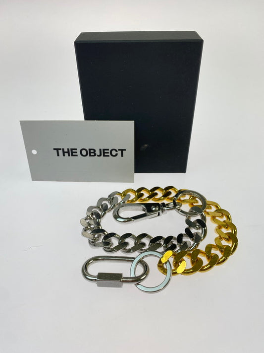 【中古品】【メンズ】 THE OBJECT ザ オブジェクト SIGNATURE DOUBLE KARABINA LONG KEYCHAIN キーチェーン カラビナ 小物 192-260503-AS-71-min カラー：ゴールド/シルバー 万代Net店