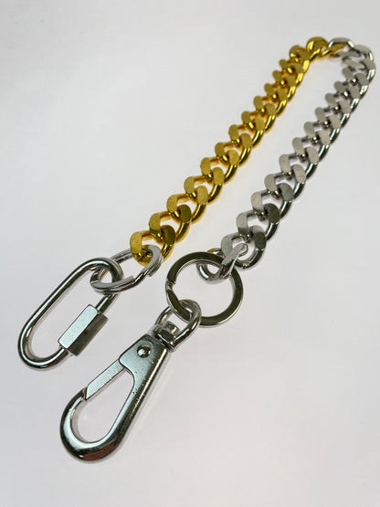 【中古品】【メンズ】 THE OBJECT ザ オブジェクト SIGNATURE DOUBLE KARABINA LONG KEYCHAIN キーチェーン カラビナ 小物 192-260503-AS-71-min カラー：ゴールド/シルバー 万代Net店