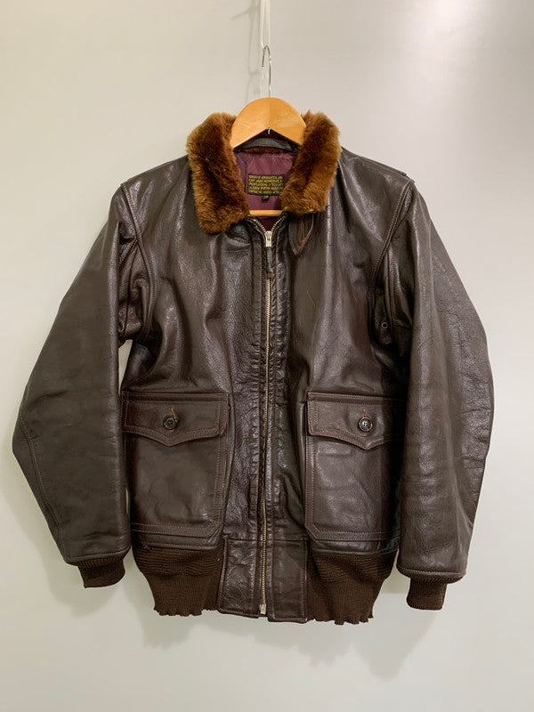 【現状渡し品】【メンズ】 J.A.DUBOW J.A.デュボウ REPLICA G-1 FLIGHT JACKET フライトジャケット アウター 146-260503-AS-45-min サイズ：38 カラー：ブラウン 万代Net店
