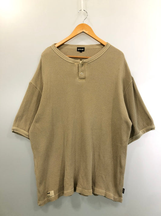 【中古品】【メンズ】 SCHOTT ショット 782-3934009 THERMAL PIGMENT OD HENLEY NECK T-SHIRT ヘンリーネック 半袖Tシャツ ショートスリーブ 145-260503-AS-29-min サイズ：XL カラー：ベージュ 万代Net店