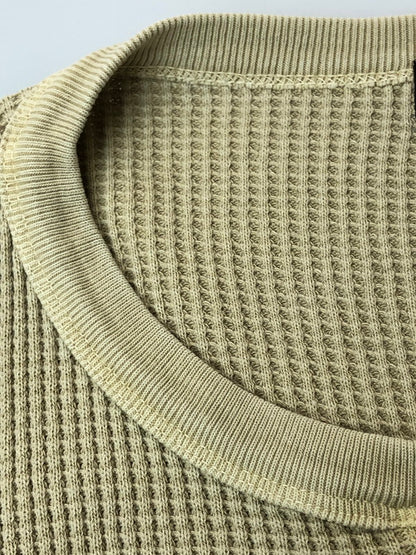 【中古品】【メンズ】 SCHOTT ショット 782-3934009 THERMAL PIGMENT OD HENLEY NECK T-SHIRT ヘンリーネック 半袖Tシャツ ショートスリーブ 145-260503-AS-29-min サイズ：XL カラー：ベージュ 万代Net店