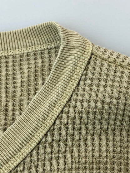 【中古品】【メンズ】 SCHOTT ショット 782-3934009 THERMAL PIGMENT OD HENLEY NECK T-SHIRT ヘンリーネック 半袖Tシャツ ショートスリーブ 145-260503-AS-29-min サイズ：XL カラー：ベージュ 万代Net店