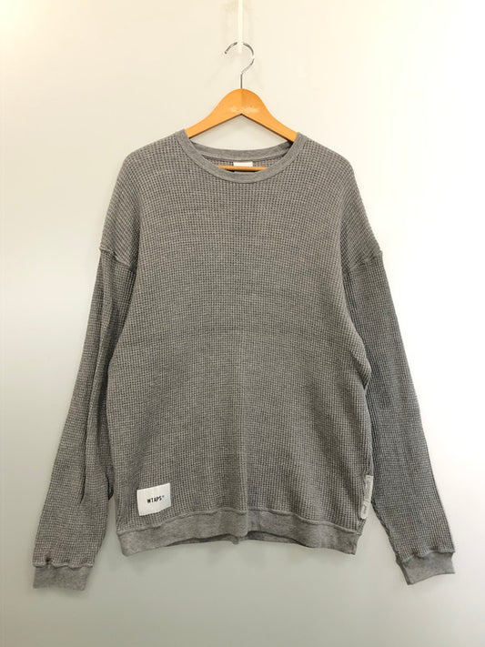 【中古品】【メンズ】 WTAPS ダブルタップス 242ATDT-CSM21 WAFFLE LS COTTON TEE ワッフルコットン 長袖Tシャツ ロングスリーブ 142-260503-AS-24-min サイズ：X03 カラー：グレー 万代Net店
