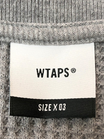 【中古品】【メンズ】 WTAPS ダブルタップス 242ATDT-CSM21 WAFFLE LS COTTON TEE ワッフルコットン 長袖Tシャツ ロングスリーブ 142-260503-AS-24-min サイズ：X03 カラー：グレー 万代Net店