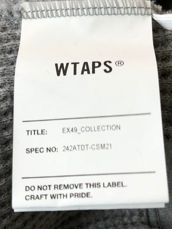 【中古品】【メンズ】 WTAPS ダブルタップス 242ATDT-CSM21 WAFFLE LS COTTON TEE ワッフルコットン 長袖Tシャツ ロングスリーブ 142-260503-AS-24-min サイズ：X03 カラー：グレー 万代Net店