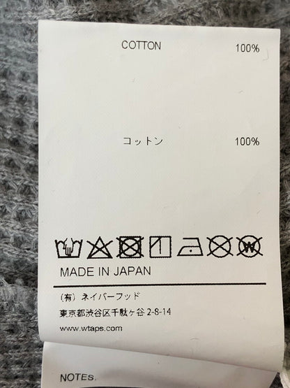 【中古品】【メンズ】 WTAPS ダブルタップス 242ATDT-CSM21 WAFFLE LS COTTON TEE ワッフルコットン 長袖Tシャツ ロングスリーブ 142-260503-AS-24-min サイズ：X03 カラー：グレー 万代Net店