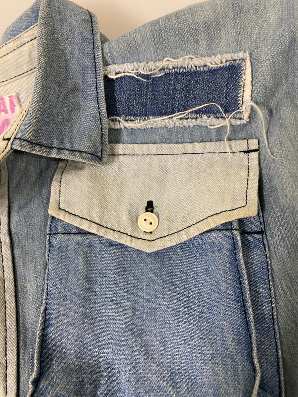 【中古品】【レディース】 NOZOMI ISHIGURO ノゾミイシグロ DENIM LONG SHIRT デニムロングシャツ 長袖シャツ ダメージ 170-260613-kt-01-min サイズ：ONESIZE カラー：ブルー系 万代Net店