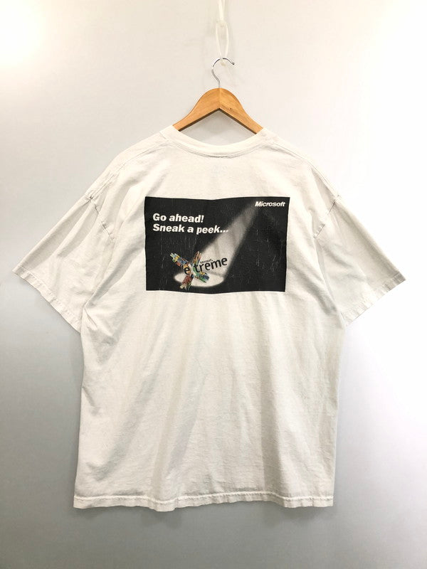 【中古品】【メンズ】 Microsoft マイクロソフト 90-00S EXTREME TEE 半袖Tシャツ ショートスリーブ Hanesタグ 146-260503-AS-27-min サイズ：XL カラー：ホワイト 万代Net店
