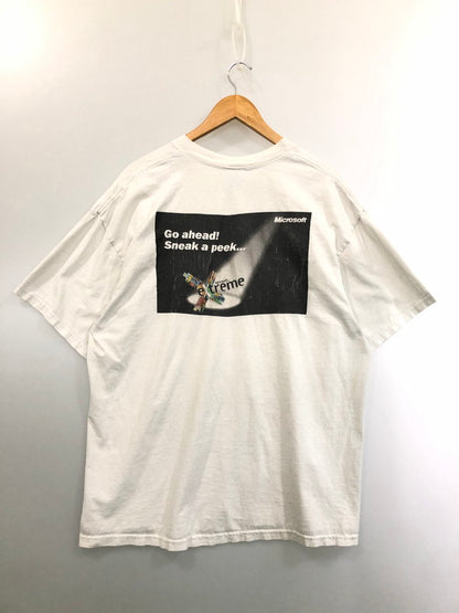 【中古品】【メンズ】 Microsoft マイクロソフト 90-00S EXTREME TEE 半袖Tシャツ ショートスリーブ Hanesタグ 146-260503-AS-27-min サイズ：XL カラー：ホワイト 万代Net店