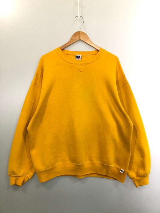 【中古品】【メンズ】 RUSSELL ATHLETIC ラッセルアスレチック 90S 前V SWEATSHIRT スウェット トレーナー 146-260503-AS-33-min サイズ：XL カラー：イエロー 万代Net店