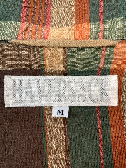 【中古品】【メンズ】 HAVERSACK ハバーザック LINEN CHECK SS LONG SHIRT リネン CHECK ショートスリーブ 半袖シャツ 146-260508-AS-15-min サイズ：M カラー：ブラウン/グリーン系 万代Net店