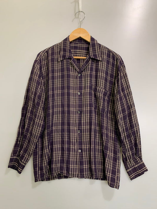 【中古品】【メンズ】 USED 50-60S RAYON L S SHIRT レーヨン ロングスリーブ 長袖シャツ ヴィンテージ 146-260503-AS-47-min サイズ：下記参照 カラー：パープル 万代Net店