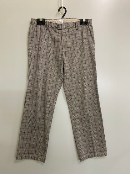 【中古品】【メンズ】 C.P.COMPANY シーピーカンパニー 90S CHECK PANTS チェックパンツ グレンチェック スラックス 152-260613-kt-02-min サイズ：48 カラー：グレー系（チェック柄） 万代Net店