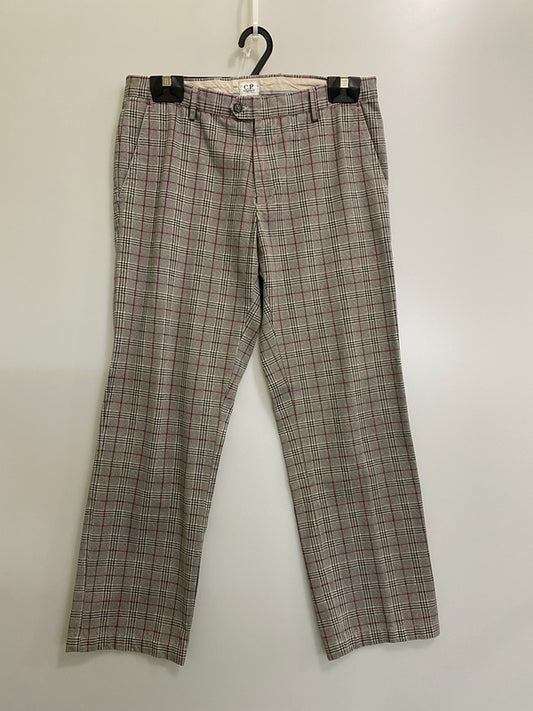 【中古品】【メンズ】 C.P.COMPANY シーピーカンパニー 90S CHECK PANTS チェックパンツ グレンチェック スラックス 152-260613-kt-02-min サイズ：48 カラー：グレー系（チェック柄） 万代Net店