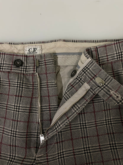 【中古品】【メンズ】 C.P.COMPANY シーピーカンパニー 90S CHECK PANTS チェックパンツ グレンチェック スラックス 152-260613-kt-02-min サイズ：48 カラー：グレー系（チェック柄） 万代Net店