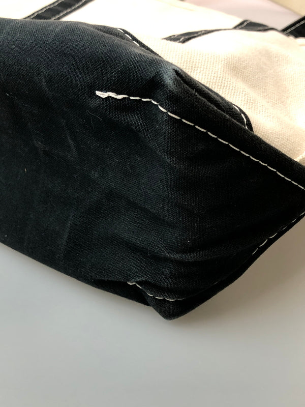 【中古品】【メンズ/レディース】 L.L.BEAN エルエルビーン USA製 BOAT AND TOTE 1003589 ボート アンド トート アメリカ製 トートバッグ ビーントート 188-260519-em-17-min カラー：ブラック/ホワイト 万代Net店