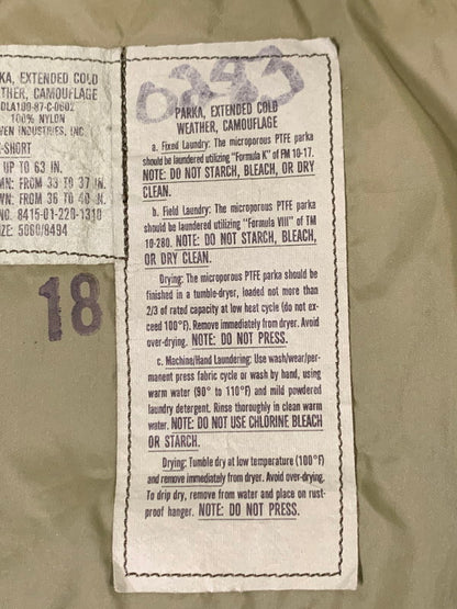 【中古品】【メンズ】 U.S.ARMY ユーエスアーミー DLA100-87-C-0602 ECWCS GEN1 PARKA EXTREAM COLD WEATHER アウター 146-260503-AS-51-min サイズ：SMALL-X-SHORT カラー：カモフラージュ 万代Net店