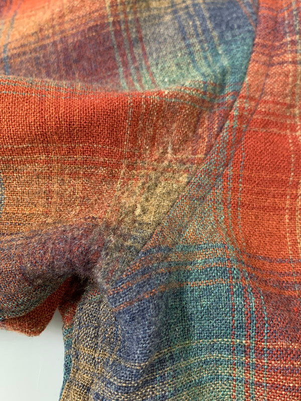 【中古品】【メンズ】 PENDLETON ペンドルトン 70S WOOL SHIRT ウール 長袖シャツ ロングスリーブ 146-260503-AS-48-min サイズ：M カラー：オレンジ/グリーン 万代Net店