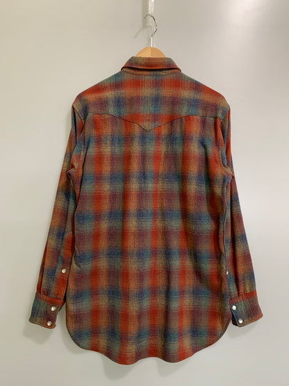 【中古品】【メンズ】 PENDLETON ペンドルトン 70S WOOL SHIRT ウール 長袖シャツ ロングスリーブ 146-260503-AS-48-min サイズ：M カラー：オレンジ/グリーン 万代Net店