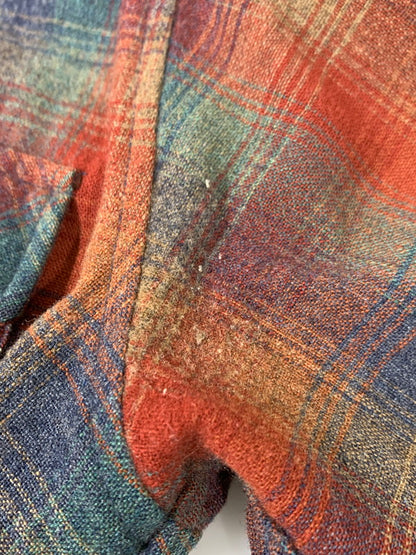 【中古品】【メンズ】 PENDLETON ペンドルトン 70S WOOL SHIRT ウール 長袖シャツ ロングスリーブ 146-260503-AS-48-min サイズ：M カラー：オレンジ/グリーン 万代Net店