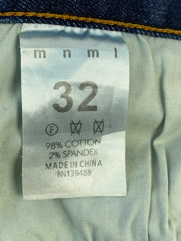 【現状渡し品】【メンズ】 MNML ミニマル SKINNY DENIM PANTS スキニー デニム パンツ メンズ ボトムス ジーンズ ジーパン 153-260518-em-46-min サイズ：32 カラー：インディゴブルー 万代Net店