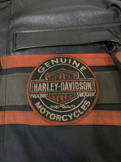 【中古品】【メンズ】 HARLEY-DAVIDSON ハーレーダビッドソン SINGLE RIDERS JACKET シングルライダースジャケット アウター 145-260503-AS-46-min サイズ：L カラー：ブラック 万代Net店