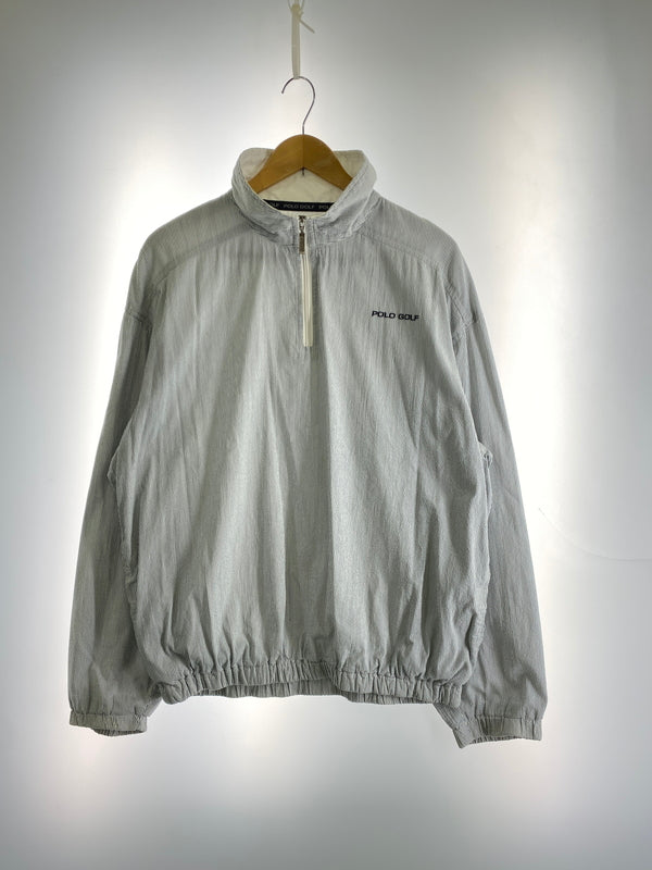 【中古品】【メンズ】 POLO GOLF ポロ ゴルフ LOGO HALF ZIP JACKET ロゴ ハーフジップ ジャケット メンズ アウター 146-260617-KS-14-min サイズ：M カラー：ホワイト/ライトブルー 万代Net店