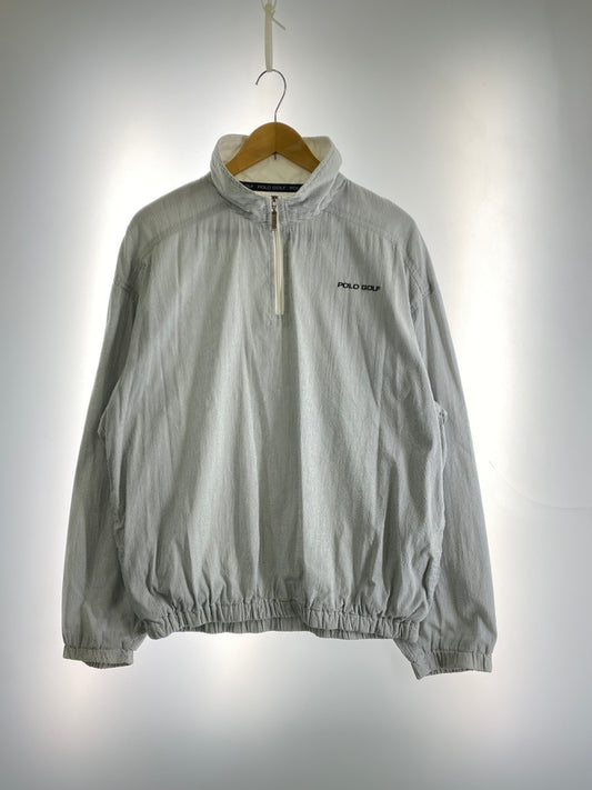 【中古品】【メンズ】 POLO GOLF ポロ ゴルフ LOGO HALF ZIP JACKET ロゴ ハーフジップ ジャケット メンズ アウター 146-260617-KS-14-min サイズ：M カラー：ホワイト/ライトブルー 万代Net店
