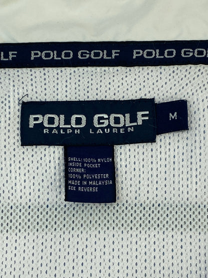 【中古品】【メンズ】 POLO GOLF ポロ ゴルフ LOGO HALF ZIP JACKET ロゴ ハーフジップ ジャケット メンズ アウター 146-260617-KS-14-min サイズ：M カラー：ホワイト/ライトブルー 万代Net店