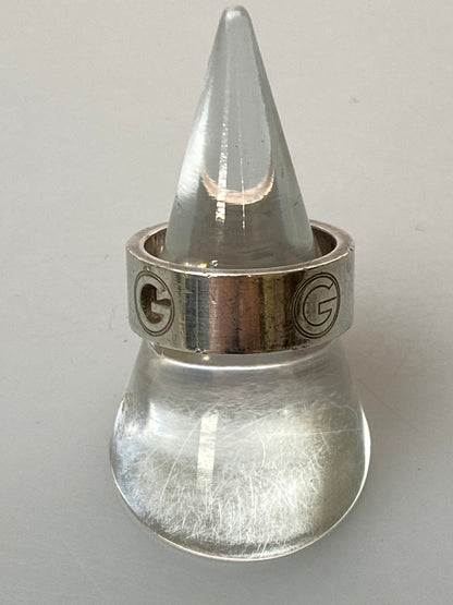 【中古品】【メンズ】 GUCCI グッチ 925 LOGO RING シルバー925 ロゴ リング 指輪 アクセサリー 銀 182-260615-em-25-min サイズ：19 カラー：シルバー 万代Net店