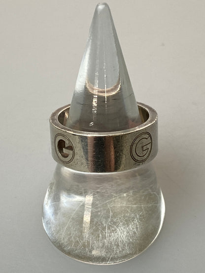 【中古品】【メンズ】 GUCCI グッチ 925 LOGO RING シルバー925 ロゴ リング 指輪 アクセサリー 銀 182-260615-em-25-min サイズ：19 カラー：シルバー 万代Net店