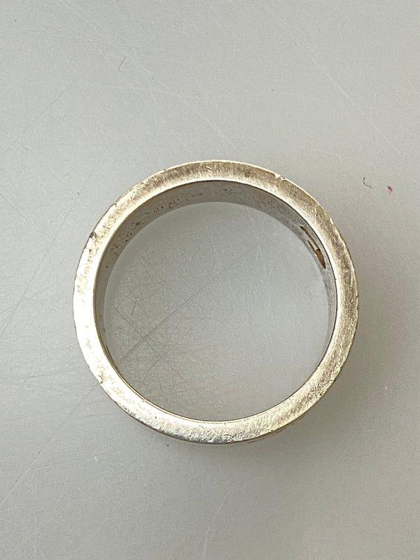 【中古品】【メンズ】 GUCCI グッチ 925 LOGO RING シルバー925 ロゴ リング 指輪 アクセサリー 銀 182-260615-em-25-min サイズ：19 カラー：シルバー 万代Net店