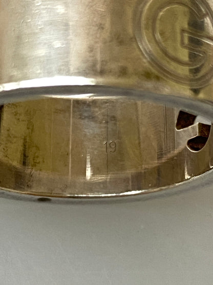 【中古品】【メンズ】 GUCCI グッチ 925 LOGO RING シルバー925 ロゴ リング 指輪 アクセサリー 銀 182-260615-em-25-min サイズ：19 カラー：シルバー 万代Net店