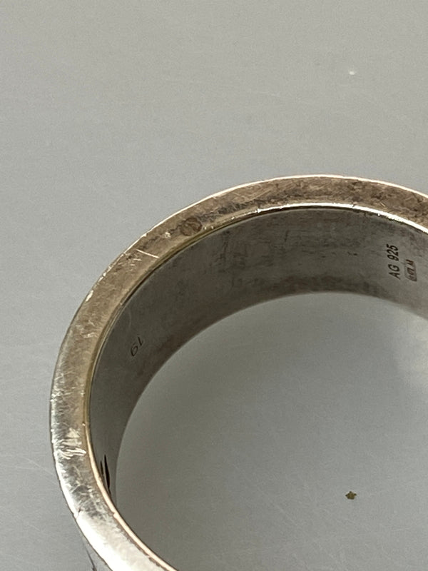 【中古品】【メンズ】 GUCCI グッチ 925 LOGO RING シルバー925 ロゴ リング 指輪 アクセサリー 銀 182-260615-em-25-min サイズ：19 カラー：シルバー 万代Net店