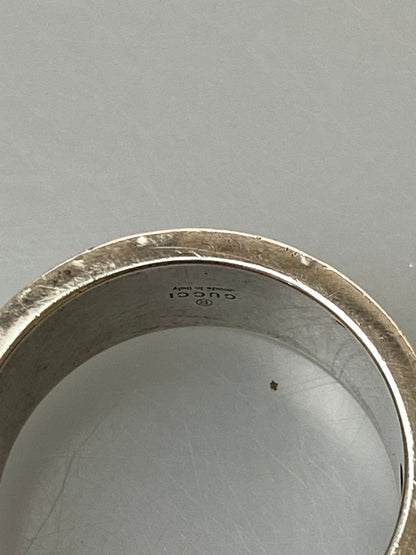 【中古品】【メンズ】 GUCCI グッチ 925 LOGO RING シルバー925 ロゴ リング 指輪 アクセサリー 銀 182-260615-em-25-min サイズ：19 カラー：シルバー 万代Net店