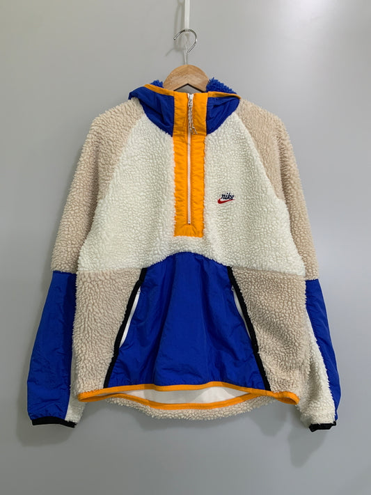 【中古品】【メンズ】 NIKE ナイキ HALF ZIP HOODIE WINTER BV3767-133 ハーフジップ フーディー ウィンター メンズ アウター ボアフリース 148-260505-em-50-min サイズ：L カラー：アイボリー/ホワイト/ブルー 万代Net店