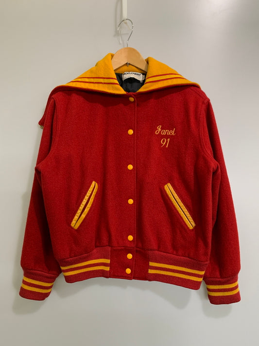 【中古品】【メンズ】 HOLLOWAY ホロウェイ 60-70S セーラーカラー バーシティジャケット 60年代 70年代 メンズ アウター ヴィンテージ スタジャン 146-260505-em-28-min サイズ：LADIES-LARGE カラー：レッド 万代Net店
