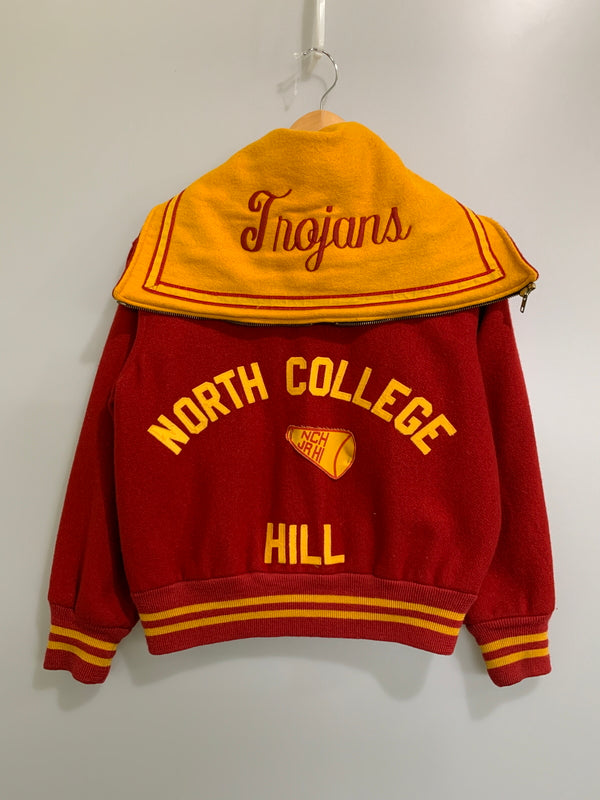 【中古品】【メンズ】 HOLLOWAY ホロウェイ 60-70S セーラーカラー バーシティジャケット 60年代 70年代 メンズ アウター ヴィンテージ スタジャン 146-260505-em-28-min サイズ：LADIES-LARGE カラー：レッド 万代Net店